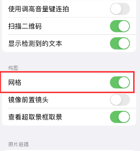 临泽苹果手机维修网点分享iPhone如何开启九宫格构图功能 